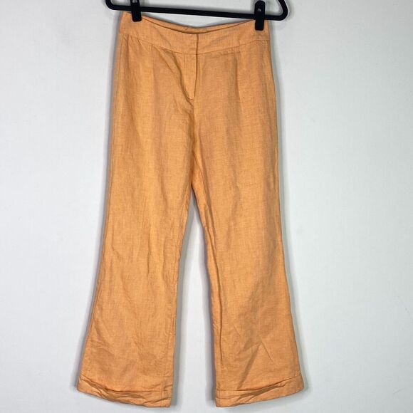 Etcetera Pants - Etcetera Orange Linen Cotton Bootcut Pant Women's Size 8